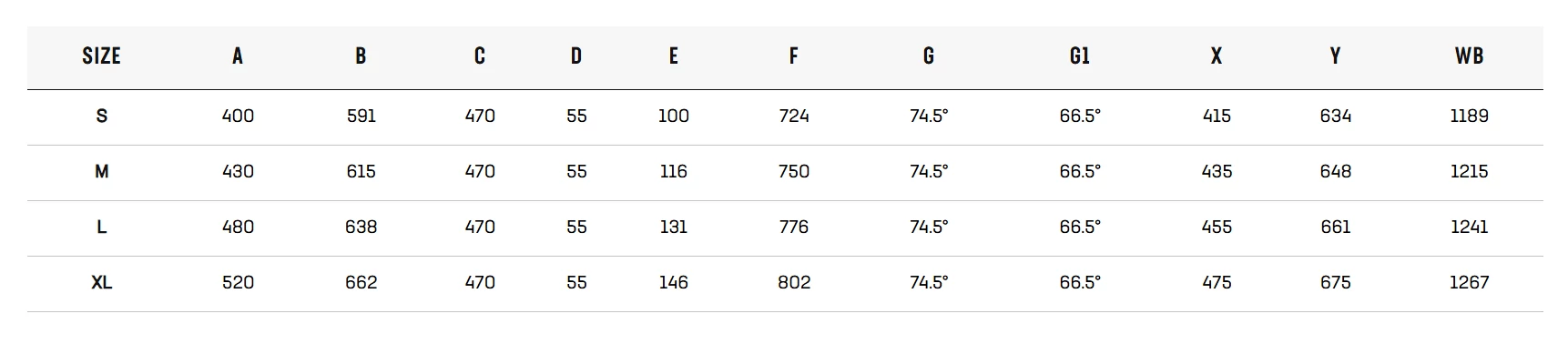 Bianchi T-Tronik X eBike geometria táblázat