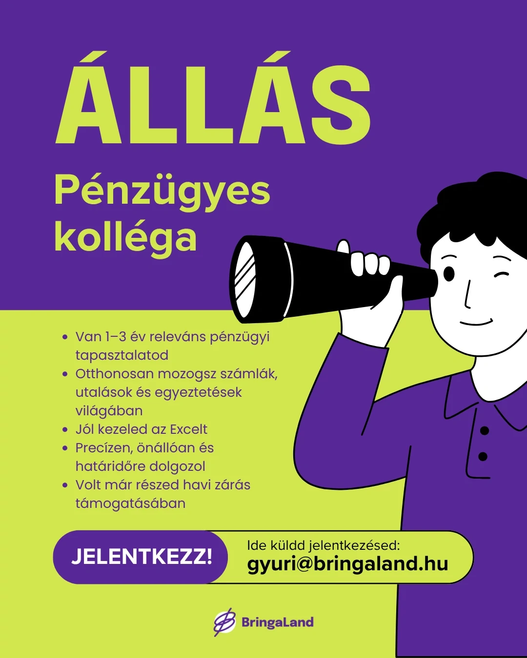 BringaLand karrier - Pénzügyes álláshirdetés
