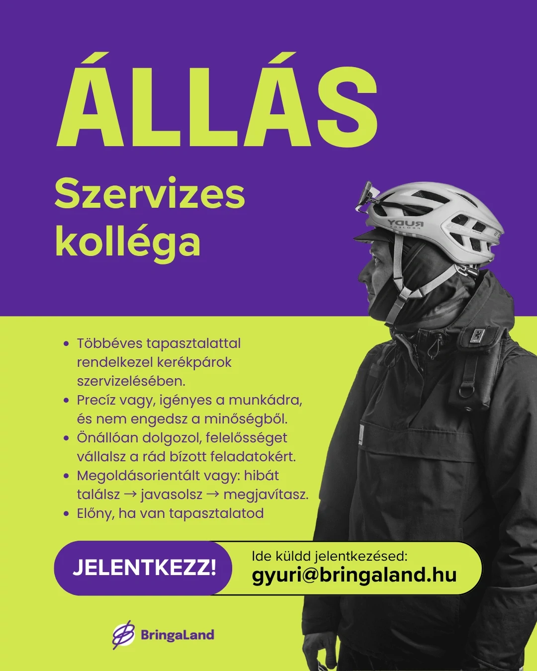 BringaLand kerékpárszerelő állás