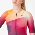 CASTELLI FREE SPEED 3 W Night Shade/Orange-Rose XL női triatlon rövid ujjú mez