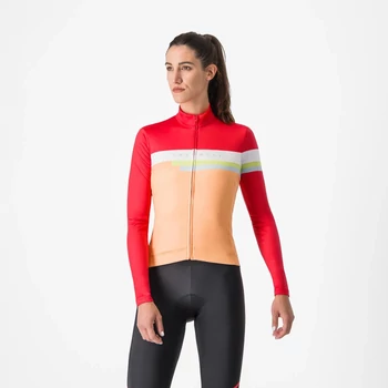 CASTELLI TORNARE Orange/Hibiscus/White XL női hosszú ujjú mez