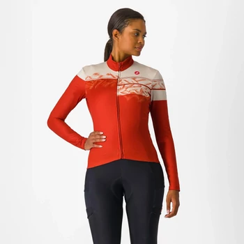 CASTELLI UNLIMITED W THERMAL 2 Red/Silver S női hosszú ujjú mez