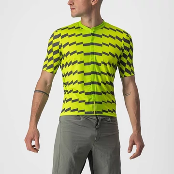 CASTELLI UNLIMITED STERRATO Lime/Gray XXL rövid ujjú mez