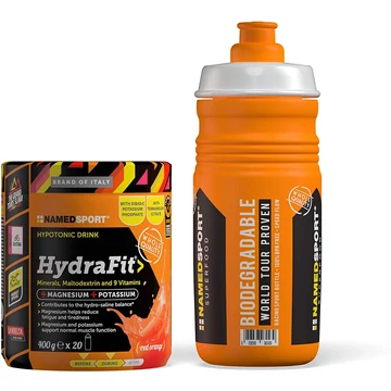 NAMEDSPORT HYDRAFIT 400 g vérnarancsos hipotóniás elektrolit italpor kulaccsal