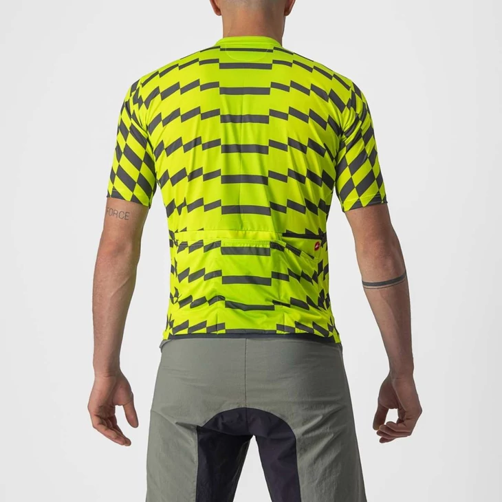 CASTELLI UNLIMITED STERRATO Lime/Gray XXL rövid ujjú mez