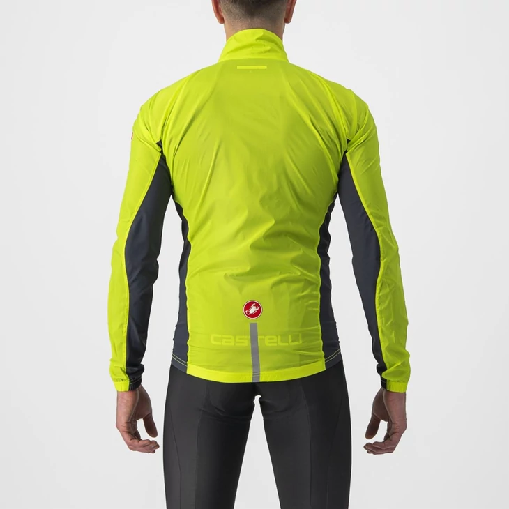 CASTELLI SQUADRA STRETCH lime/sötétszürke XXL szélálló kabát
