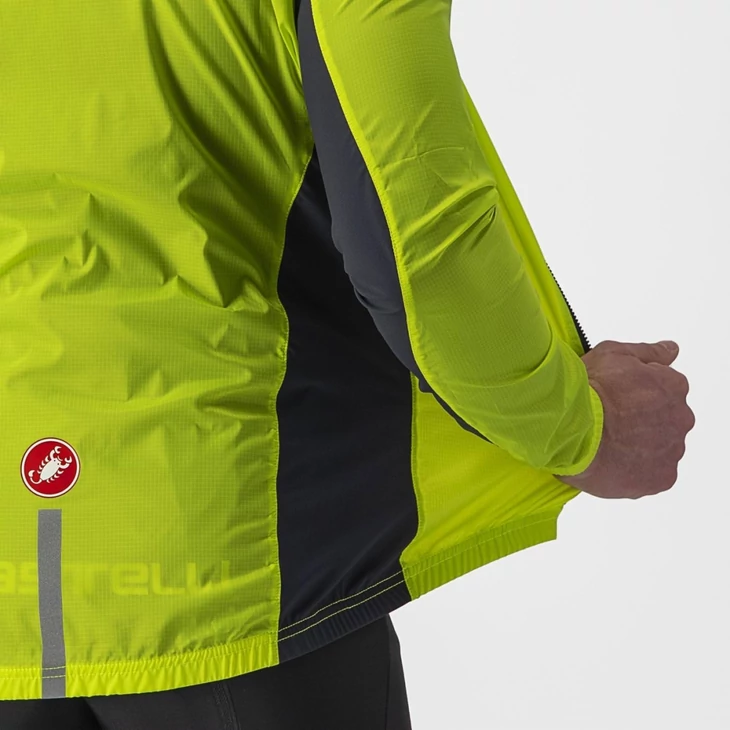 CASTELLI SQUADRA STRETCH lime/sötétszürke XXL szélálló kabát