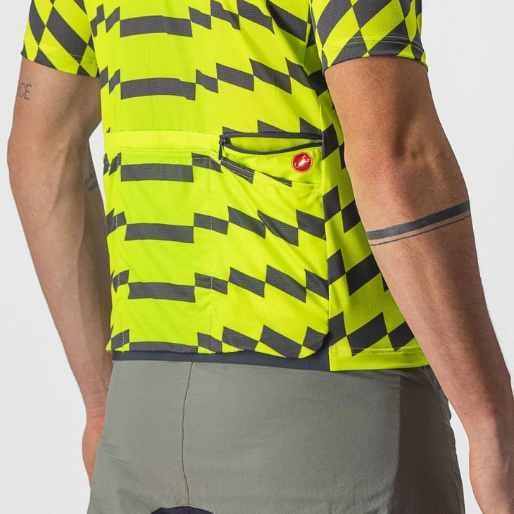 CASTELLI UNLIMITED STERRATO Lime/Gray XXL rövid ujjú mez