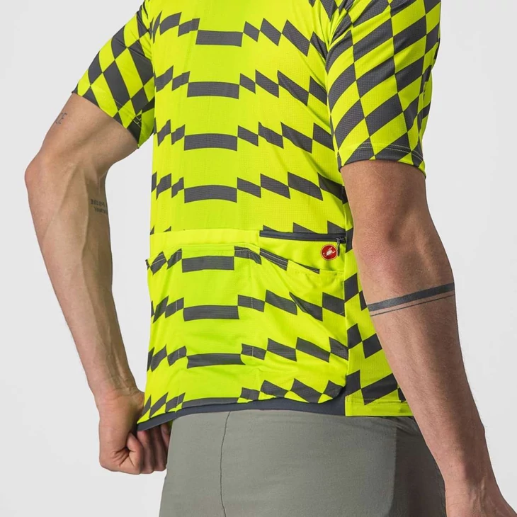 CASTELLI UNLIMITED STERRATO Lime/Gray XXL rövid ujjú mez
