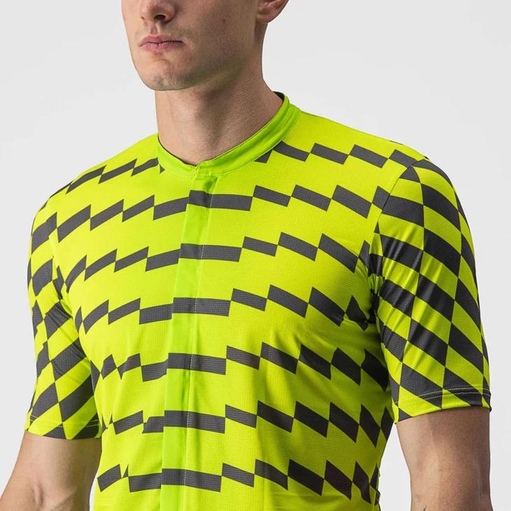 CASTELLI UNLIMITED STERRATO Lime/Gray XXL rövid ujjú mez