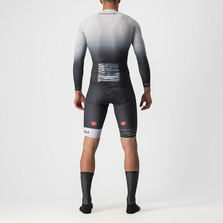CASTELLI BODY PAINT 4.X SPEED SUIT Silver/Black XXXL hosszú ujjú egyberuha