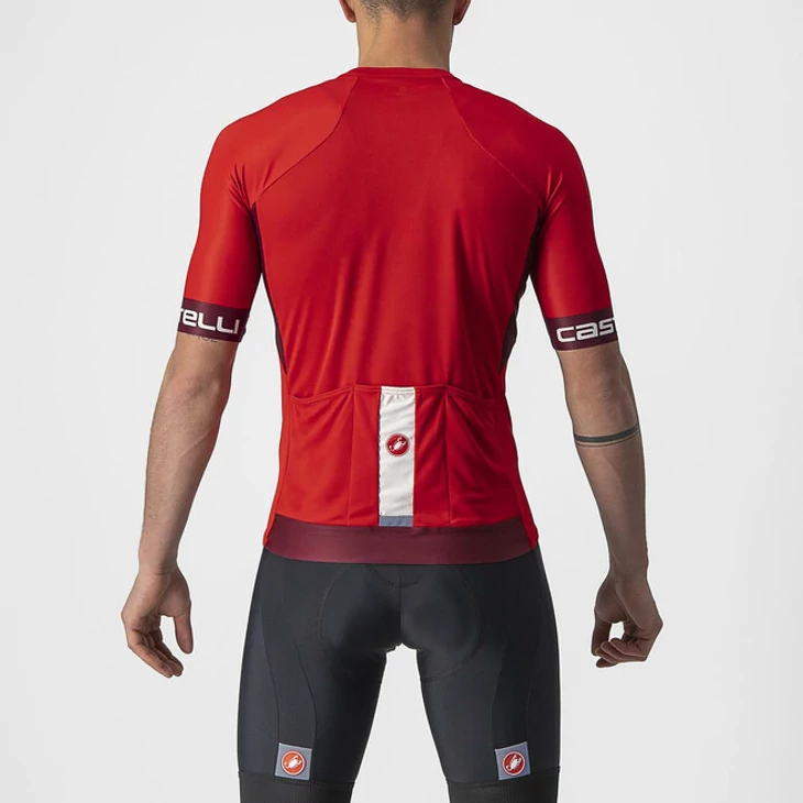 CASTELLI ENTRATA VI Red/Bordeaux-Ivory XL rövid ujjú mez