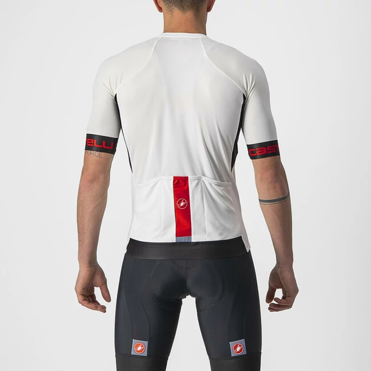 CASTELLI ENTRATA VI Ivory/Light Black-Red XXXL rövid ujjú mez