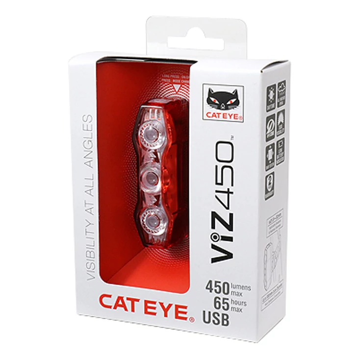 CATEYE VIZ450 TLLD820R 4 funkció 3 LED USB hátsó lámpa