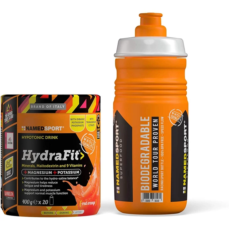 NAMEDSPORT HYDRAFIT 400 g vérnarancsos hipotóniás elektrolit italpor kulaccsal
