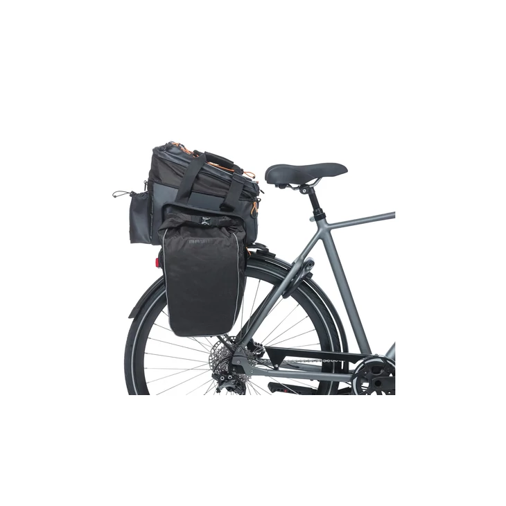 BASIL MILES TARPAULIN TRUNKBAG PRO XL 9L fekete-narancs csomagtartó táska 