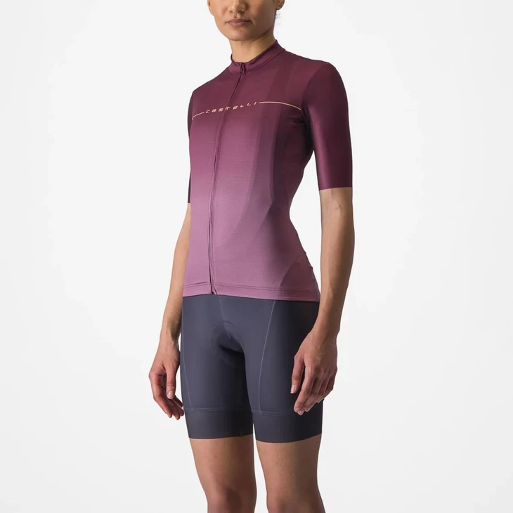 CASTELLI SALITA Bordeaux/Purple/Orange L női rövid ujjú mez