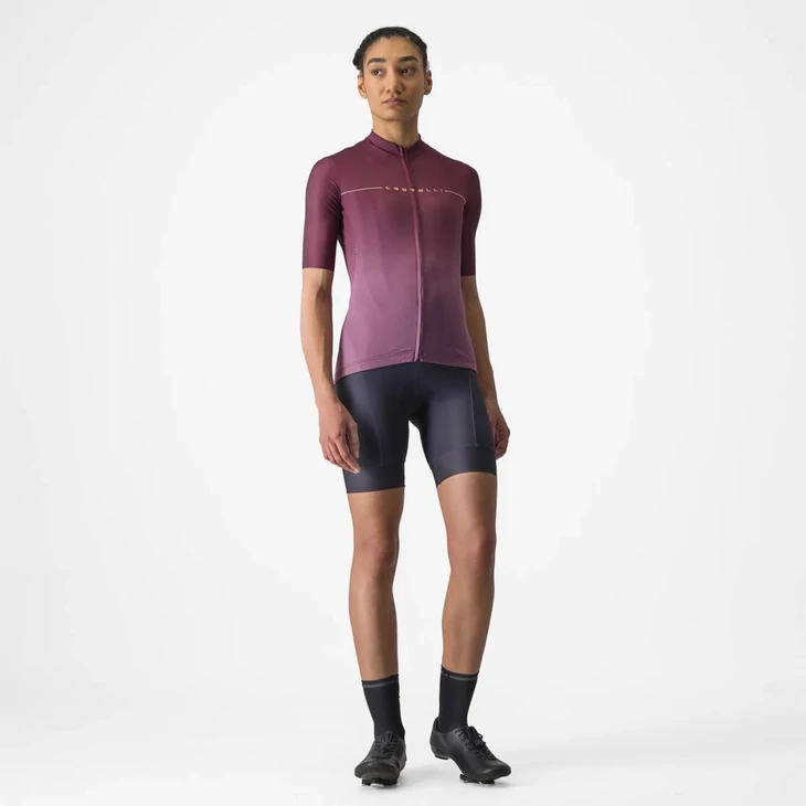 CASTELLI SALITA Bordeaux/Purple/Orange L női rövid ujjú mez