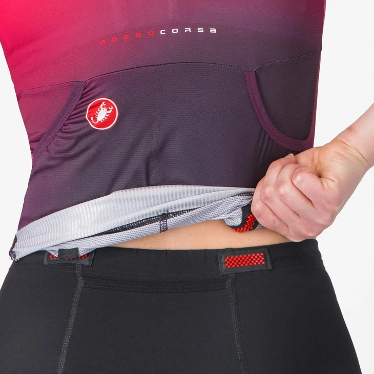 CASTELLI FREE SPEED 3 W Night Shade/Orange-Rose XL női triatlon rövid ujjú mez