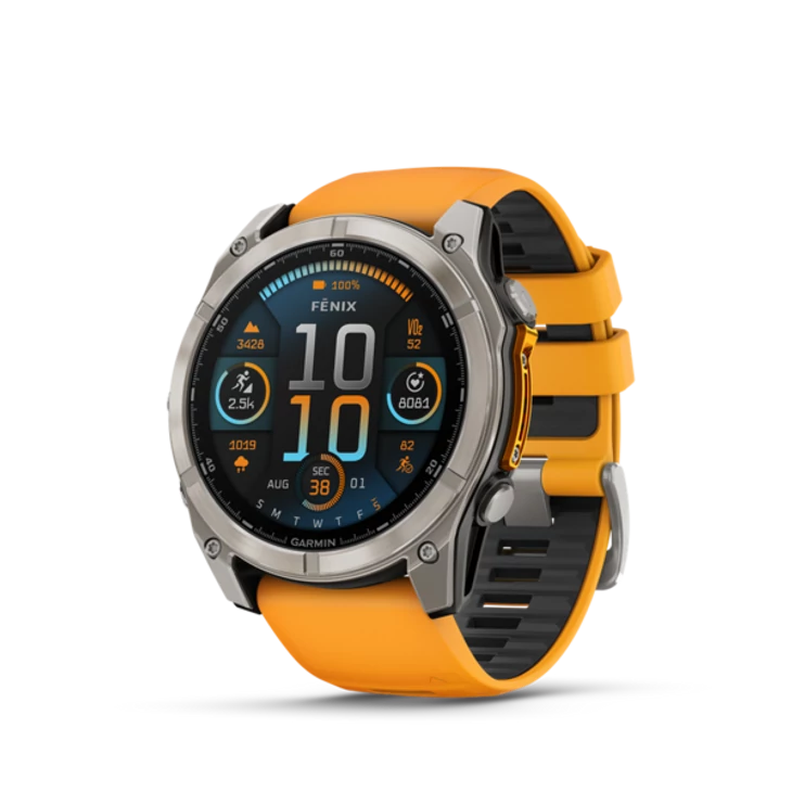 GARMIN FENIX 8 AMOLED titán/narancs sportóra