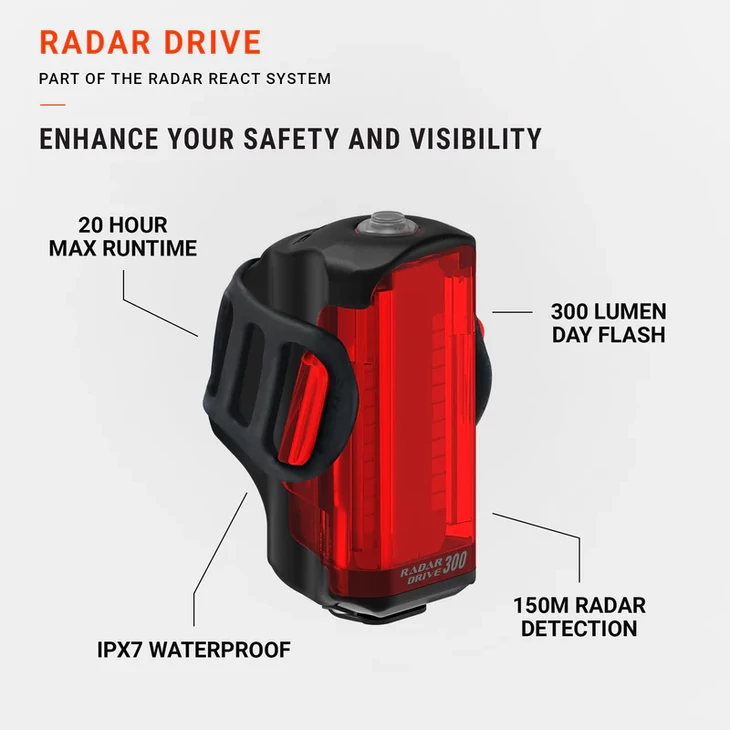LEZYNE RADAR DRIVE hátsó lámpa és radar